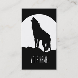 Cartão de visita do lobo do urro preto e branco