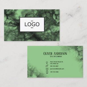 Cartão de visita do LOGOTIPO de tinta verde