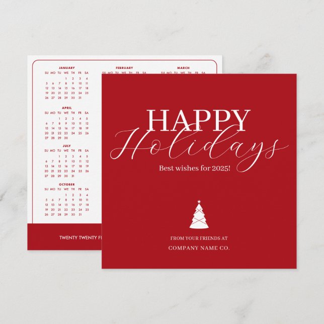 cartão de visita do logotipo do calendário 2025 (Frente/Verso)