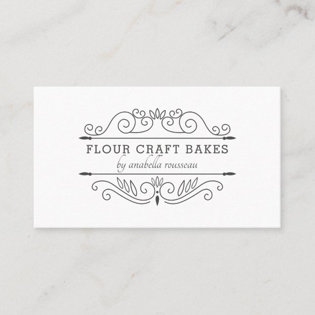 Cartão de visita do logotipo do Frame Bakery Baker (Frente)