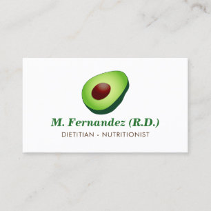 Cartão de visita do logotipo nutricionista abacado
