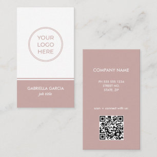 Cartão de visita do logotipo QR digitável a rosa p