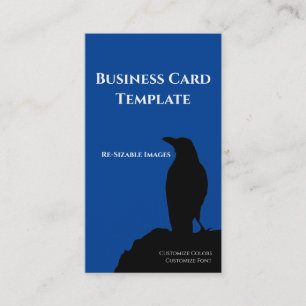 Cartão de visita do logotipo Raven para aves negr
