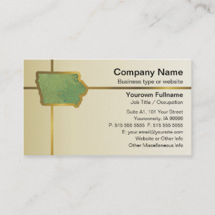 Cartão de visita do Mapa do Iowa