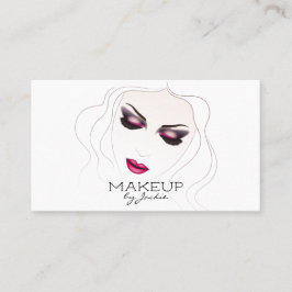 Cartão de visita do maquilhador com mulher do