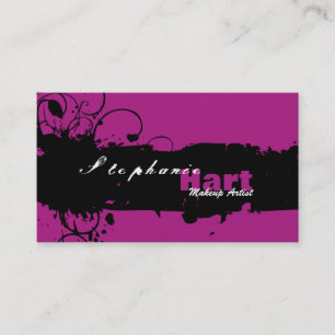 Cartão de visita do maquilhador - rosa do Splatter
