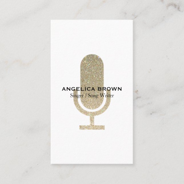 Cartão de visita do microfone do brilho (Frente)