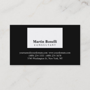 Cartão de visita do Modernista Branco Negro