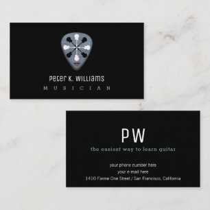 cartão de visita do músico da guitarra com