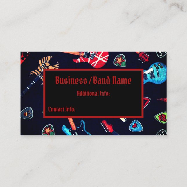 Cartão de visita do músico da guitarra da rocha (Frente)