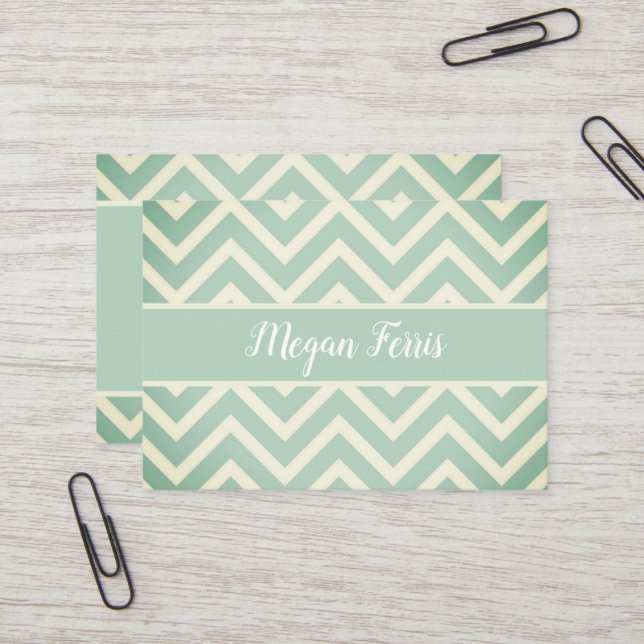 Cartão de visita do padrão Chevron (Frente/Verso In Situ)