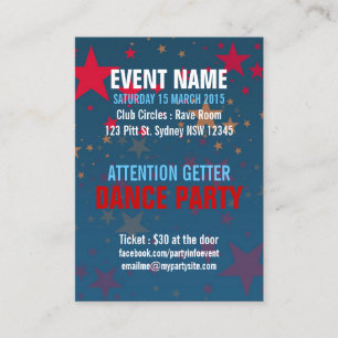 Cartão De Visita Do partido mega do evento das estrelas de
