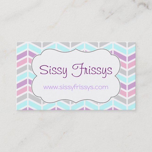 Cartão de visita do Pastel de Herringbone de (Frente)