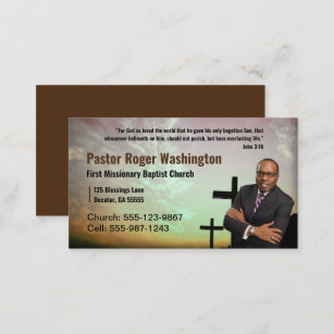 Cartão de visita do Pastor Deacon Photo Church