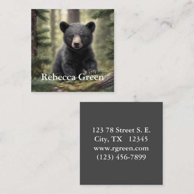 Cartão de visita do Pequeno Urso Negro de North Wo (Frente/Verso)