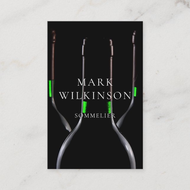 Cartão de visita do perito do vinho do Sommelier (Frente)