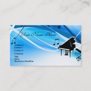 Cartão de visita do piano de cauda