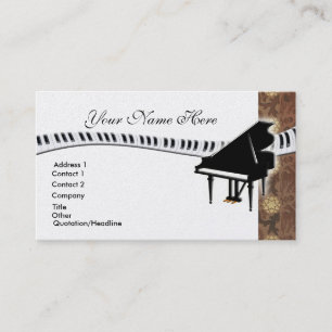 Cartão de visita do piano de cauda