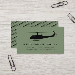 Cartão de visita do Piloto Huey UH-1 Verde com pad