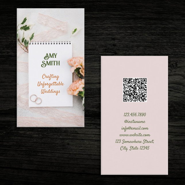 Cartão de visita do Planner de Casamento QR (Wedding Planner QR Business Cards)