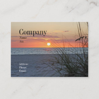 Cartão de visita do por do sol da ilha do tesouro