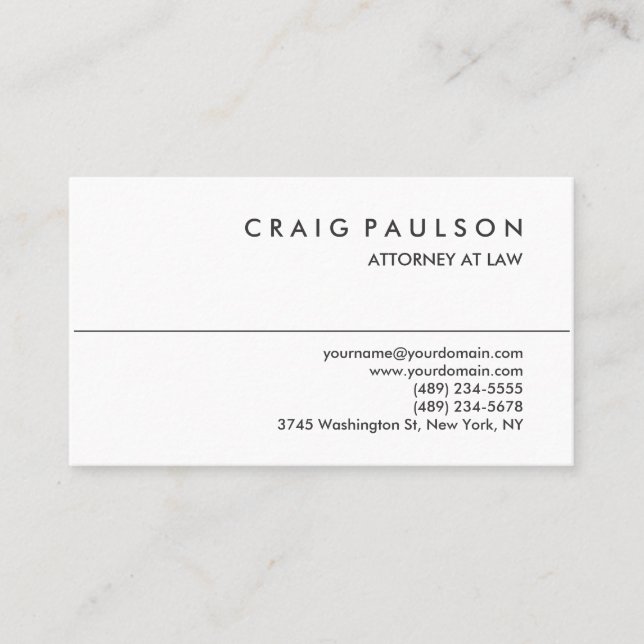 Cartão de visita do Procurador Branco Negro (Frente)