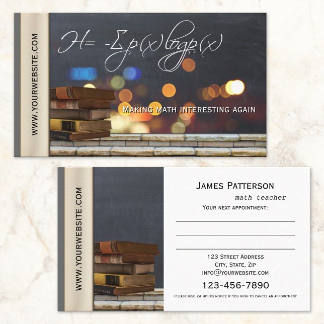 Cartão de visita do Professor de Matemática ou de  (Criador carregado)