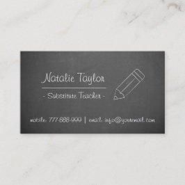 Cartão de visita do professor Substitute do lápis