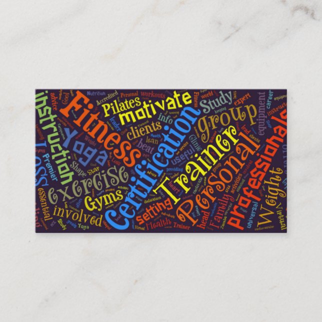 Cartão de visita do profissional da malhação (Frente)