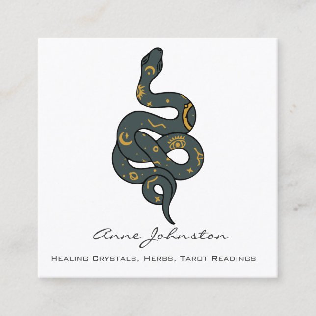 Cartão de visita do quadrado Cobra Celestial (Frente)