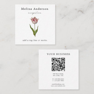 Cartão de visita do Quadrado de Flor de Código QR