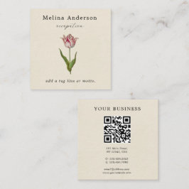 Cartão de visita do Quadrado de Flor de Código QR