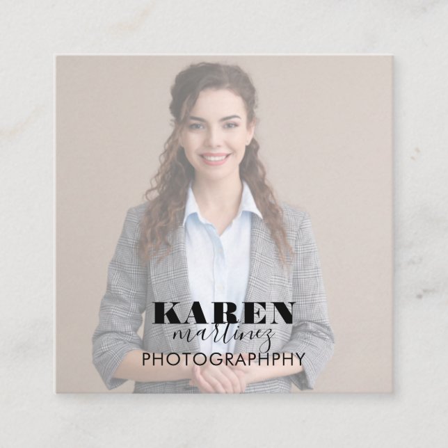 Cartão de visita do Quadrado de Fotos (Frente)