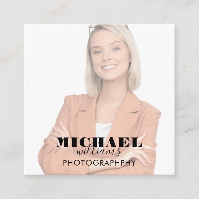 Cartão de visita do Quadrado de Fotos (Frente)