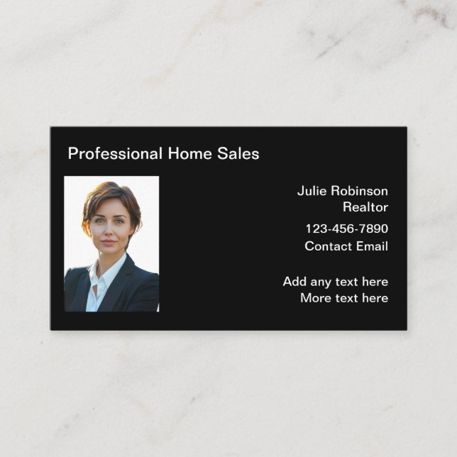 Cartão de visita do Realtor de Fotografias feminin (Frente)