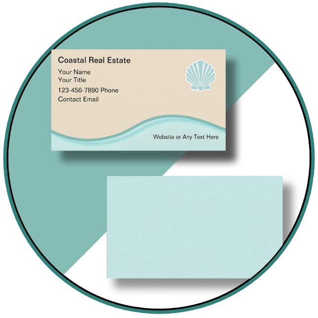 Cartão de visita do Realtor de Praia (Criador carregado)