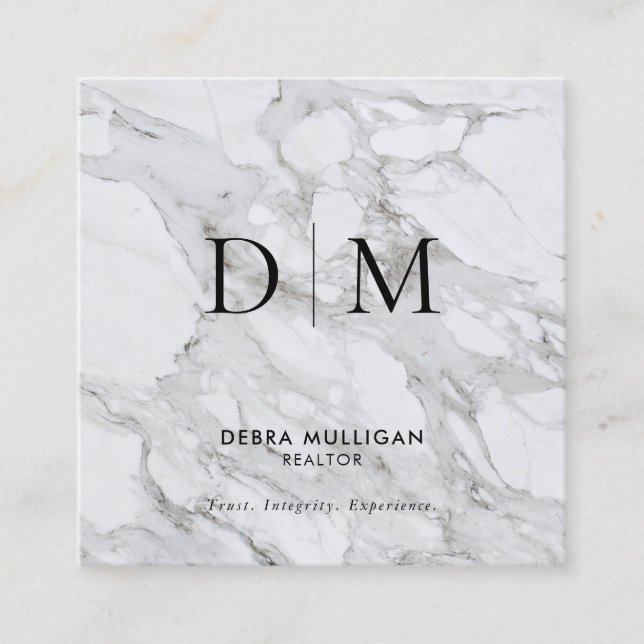 Cartão de visita do Realtor Square Minimalístico (Frente)