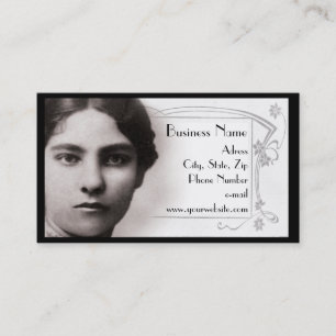 Cartão de visita do retrato da menina do vintage
