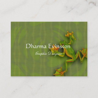 Cartão de visita do sapo verde