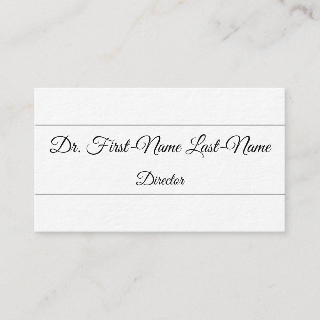 Cartão de visita do Script Text Diretor (Frente)