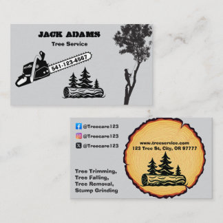 Cartão de Visita do Serviço de Árvores Lumberjack