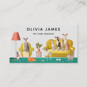 Cartão de visita do serviço de assistência a anima