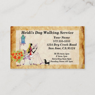 Cartão de visita do Serviço de Caminhada de Cachor