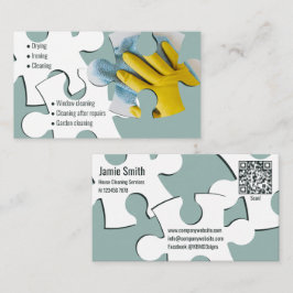 Cartão de visita do Serviço de Limpeza de quebra-c