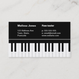 Cartão de visita do teclado de piano