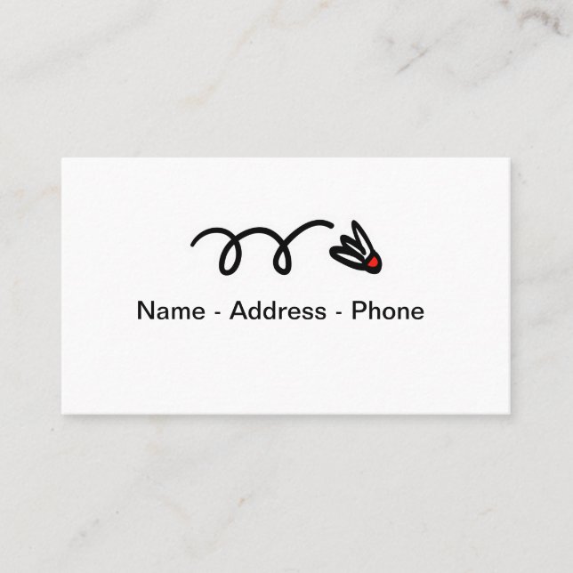 Cartão de visita do tema Badminton (Frente)