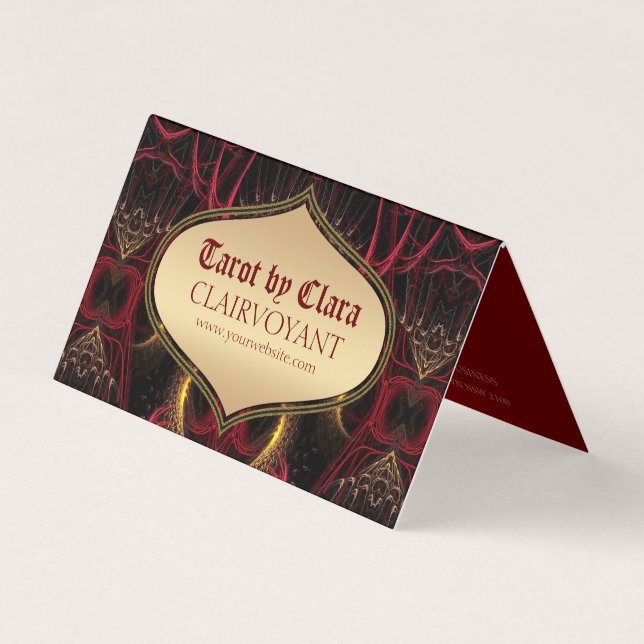 Cartão de visita do Templo de Deusa Vermelha Tarot (Frente)