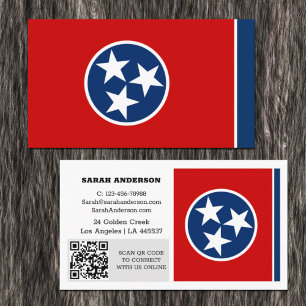 Cartão de visita do Tennessee moderno, Flag / EUA