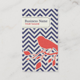 Cartão de visita do teste padrão do pássaro & d