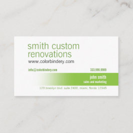 Cartão de visita do trajeto da cor verde